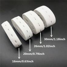 حزام خصر قابل للتعديل بطول 1.8 متر بأسود وأبيض ذو فتحات كاكسسوار خياطة للملابس DIY