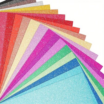 100 piezas/40 piezas/20 piezas Papel glitter brillante de 15 x 15 cm, papel premium hecho a mano para Pascua, perfecto para manualidades y proyectos DIY, excelente para hacer papel glitter, suministros para scrapbooking, 128g/m², útiles escolares, de vuelta a clases