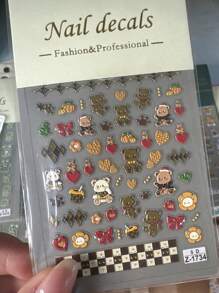Gold Foil Nail Stickers With Adhesive Backing, Suitable For Nail Art, Scrapbooking, Phone Cases