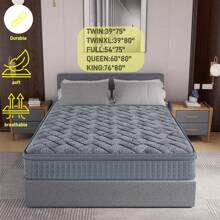 10"12" Thickness High Quality Grey Color Highly Breathable Cooling Gel Memory Foam Innerspring Hybrid Mattress Rolled Package In A Box 10 In 12 In King Queen Full Twinxl Twin