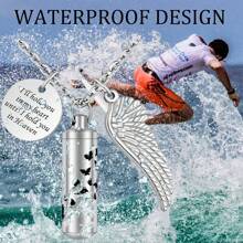 Cilindro de joias de cremação para cinzas, pingente de asa de anjo de borboleta de aço inoxidável, colar de urna memorial para animal de estimação humano - Eu te segurarei em meu coração até te segurar no céu - Borboleta - Ver 8