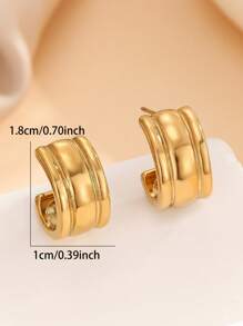 欧美ins金属线条C型耳环，小众酷炫风格个性百搭耳环，极简高端耳环，月亮造型，这款耳环采用不锈钢材质，一年四季佩戴不易褪色，可用于派对、聚会、各种节日