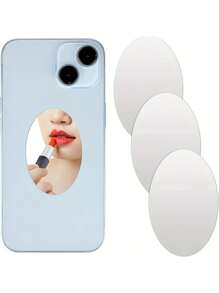 3pcs/Set DIY Mirror Stickers, Mini Oval Shaped Mirror, Acrylic Self-Adhesive Phone Back Makeup Mirror, Acrylic Material Phone Mirror Sticker,Makeup,Cheap,Room Decor,Vanity,Travel,Bedroom,Makeup Accessories,Mirror,Vanity Mirror