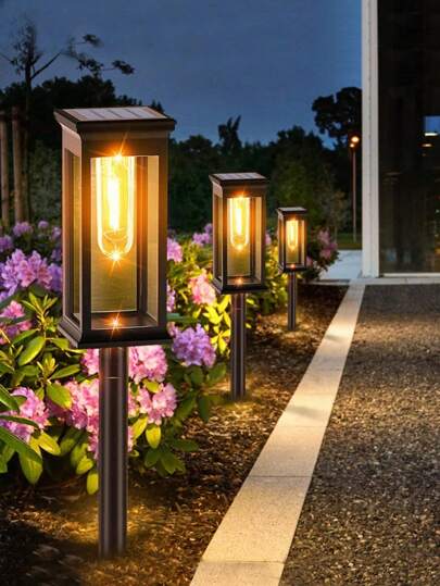 LED Solar Lights, Outdoor Pathway Landscape Lights, Garden Yard Lawn Lamp, Waterproof Atmospheric Decorative Lights