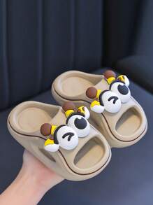 1 par de chanclas EVA para niños, zapatillas de baño suaves con suela antideslizante para niños pequeños en el hogar