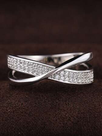 1 件迷人方晶锆石戒指，适合女士，情人节礼物，结婚周年派对珠宝，妈妈，母亲，母亲节，礼物