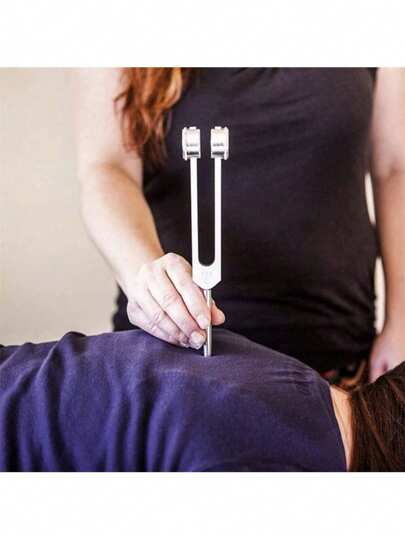 1 set, professionell 128Hz legering neural stämgaffel - oladdad öronstimulator - Yoga och meditationstillbehör - Rengöringsduk Färg Slumpmässigt