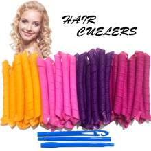 10/18/40 Peças Rolos de Cabelo Espirais Sem Calor para Cabelos Longos, Rolos de Cabelo Mágicos Sem Calor de 22 polegadas/55 cm (Rosa-Laranja), Rolos de Cabelo, Cachos Sem Calor, Enrolador de Cabelo, Produtos e Acessórios de Cabelo para Barbearia, Salão de Beleza, Volta às Aulas, Escova de Cabelo Encaracolado, Rolos, Produtos para Cabelo Encaracolado, Enrolador de Cabelo, Produtos para Cabelo Encaracolado