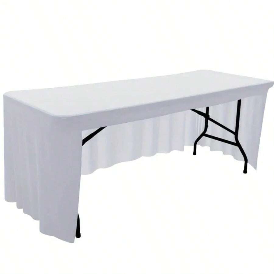 1 Pc Elastic Tablecloth - 1 Pack Elastic Tablecloth Skirt, Polyester Spandex Knitted, Suitable For General Occasions