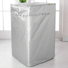 Funda Lavadora Exterior Impermeable, Funda para Lavadora de Carga Superior, Cremallera Impermeable Antipolvo, Apta para el Hogar y el Exterior-Plata - Plateado - Ver 3