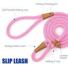 1pc Braided Rope Leash,Slip Lead Dog Leash For Small Medium And Large Dogs Walking And Training Outdoor