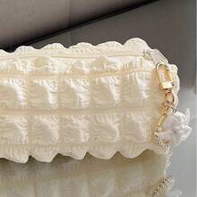 1 pieza Estuche lápices con forma de crema batida de gran capacidad, bolsa de papelería, bolsa de cosméticos con lindo dije aleatorio para estudiantes, color rosa