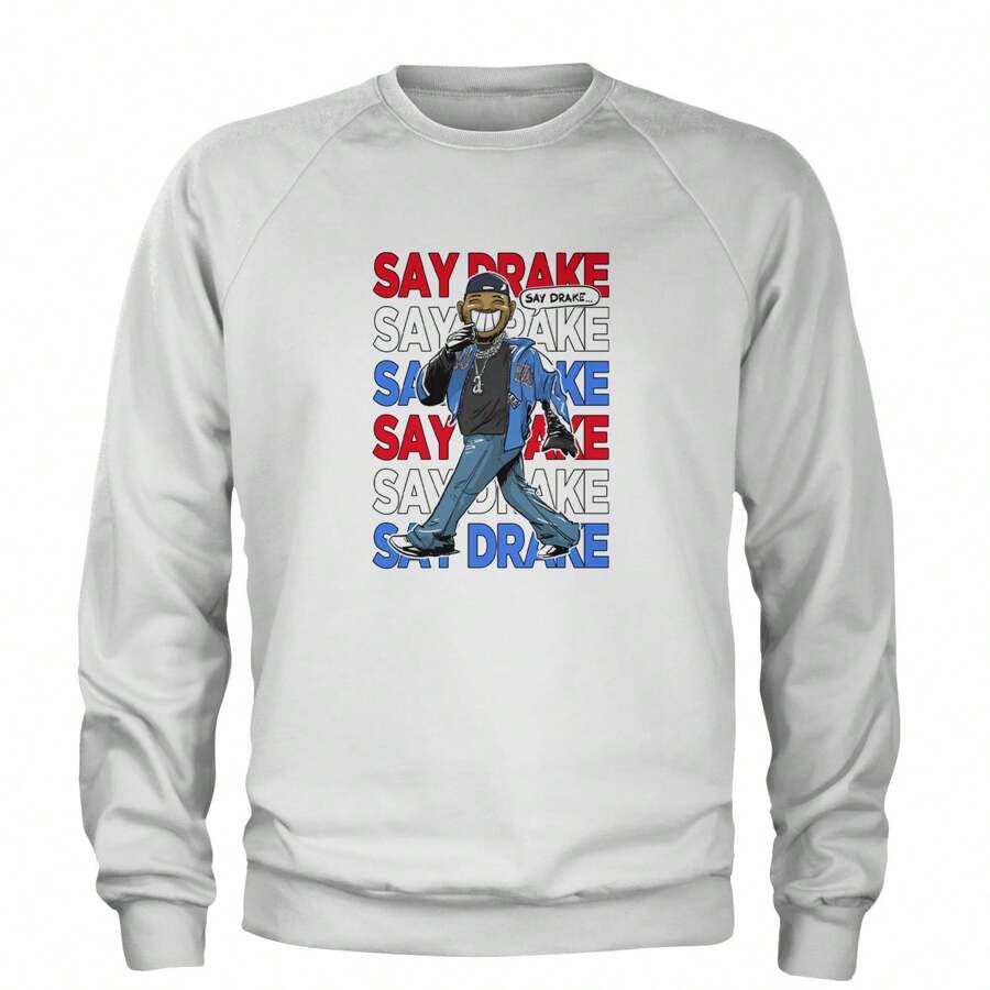 Say Drake Smiling Meme Mustard Adult Crewneck Sweatshirt - White - View 1