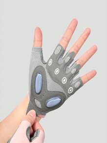 1 Pair Women's Lightweight Breathable Non-Slip Shock Absorbing Fingerless Gloves, Suitable For Fitness, Weight Lifting, Exercise, Outdoor Sports, Yoga, Climbing, Cycling - Gloves - View 3