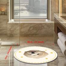 [Customizable Pattern: Blue Grid Cat, Brown Puppy, White Puppy] Crystal Velvet Doormat/Carpet For Home Decoration Home Bathroom Decor - White Puppy - View 6