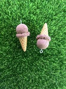 6pcs/Pack Resin Imitation Cute Ice Cream Pendant For DIY Earrings, Necklace, Keychain, Wholesale Jewelry Components - Various Styles - View 6