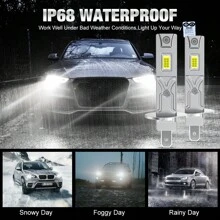 S&D 2Pcs H1 H3 LED Headlight Bulb Mini 20000LM CSP For Car Headlamp Fanless Light Auto Diode Fog Lamps 12V 6000K Automobile