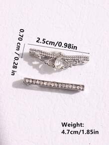 2pcs Minimalist Luxurious Versatile Unique Elegant Intricate Silver & Rose Gold Tone Crown Decor With Rhinestone Jewelry Set, Accessory