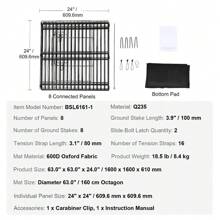 Dog Playpen 8 Panels Foldable Metal Dog Exercise Pen With Bottom Pad 24" H - 1 - View 6