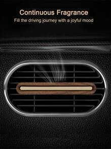 1 件高端复古金属和木质汽车通风口香薰夹式扩散器，带 2 种香味蜡 - 咖啡棕 - 查看 3