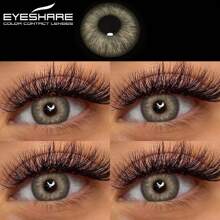 1 paire de lentilles de couleur naturelle marron pour les yeux. Lentilles de contact pour yeux gris avec pupilles bleus. Lentilles de contact vertes pour un maquillage annuel des yeux beaux et naturels.