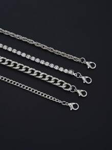 4-15 件不锈钢十字链手链套装，适合男士、休闲日常佩戴、生日和圣诞节礼物 - 彩色 - 查看 5