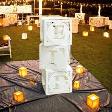 3 piezas Caja de globos con efecto hueco blanco para decoración de fiestas