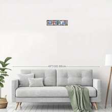 1pc Vintage "HAPPY PLACE" Metal Sign,Funny Metal Poster ,2D Flat Printing Multipurpose Metal Decor With Pre-Drilled Holes For Easy Hanging, Room Decor,Home Decor,Kitchen Decor,Office Decor,Garden Decor,Outdoor Decor,Bedroom Decor, Living Room Decor, Cafe Decor, Restaurant Decor, Garage Decor, Bar Decor