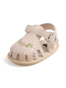 Infant Girls Sandals Summer Shoes Outdoor First Walker Toddler Girls Shoes For Summer Elegant White Embroidery