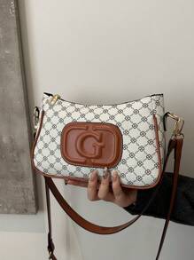 小众法式复古花卉女式腋下包，2025新款韩版时尚休闲百搭单肩斜挎包 - 米色 - 查看 3