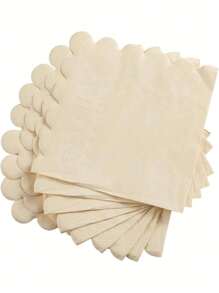 100 片装 5 X 5 英寸餐巾 双层扇形边甜点餐巾 折叠一次性餐巾 适用于晚宴婚礼生日派对新娘周年纪念招待会活动 - 彩色 - 查看 10