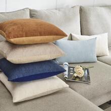 1 Stück minimalistische, bohemien-inspirierte einfarbige gestreifte Chenille-Kissenbezug (geeignet für Wohnzimmer oder Schlafzimmer, Hotel, Zuhause, Sofa, Bett, Autodekorationen, Kurzvideos TV Requisiten, Feiertagsdekorationen)