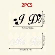 2 piezas de calcomanías de decoración de boda "I Do/Me Too", calcomanías para zapatos de fiesta de boda para la novia y el novio, calcomanías para zapatos de boda resistentes al agua y removibles para decoración de boda "I Do/Me Too" - Multicolor - Ver 9