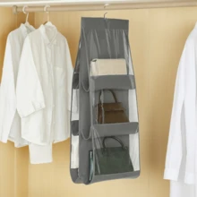 双面透明 6 层收纳袋，衣柜挂衣袋，手提包防尘袋