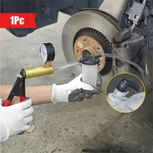 Besper Kit de bomba de vacío y drenaje de fluido de frenos manual 2 en 1, instrumento de vacío portátil y duradero, bomba de vacío manual herramienta de reparación y reemplazo del aceite de frenos del automóvil, pistola de succión de aceite del detector de automóviles