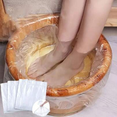 80PCS 25.5 * 21.7-Inch Foot Bath Bag, Disposable Foot Bath Liner Portable Bathtub Bag, Plastic Foot Therapy Spa Bag, Thin Large Foot Bath Liner, Disposable Foot Therapy Liner For Hotel And Home Use, Foot Care Tools, Foot Bath And Spa Accessories, Travel Foot Bath Bathtub Bag, Body Care Tools, Relaxing The Soles Of The Feet, Foot Soaking Bucket/Bag, Is A Good Christmas, Mother's Day, Father's Day Gift (Random Color And Style)