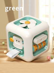 1pc Montessori Educational 6-In-1 Sensory Cube Toy, Multi-Functional Design With Spinning Fans, Buttons, Gears, Tracks To Develop Fine Motor Skills, Cognitive Ability, Sensory Stimulation, Made Of PP+TPE Materials, Dishwasher Friendly