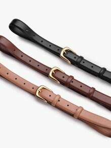 1 pieza Cinturón para mujer; de moda y versátil; estilo simple de moda; negro con vaqueros; marrón para jóvenes