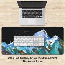 1pc Glide Amongst The Stars And Peaks: Breathtaking Mountain - Space Mouse PadMulti-Size Keyboard Desk Mat Rubber Anti-Slip Office Mouse Pad Desk Accessories Keyboard Desk Pad For School Office Home Gift For Friend Family