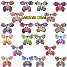 10 pièces Jouets papillon magique, papillons en papier à ressort avec élastiques, diverses couleurs, cadeaux pour fête surprise, cartes d'anniversaire, Halloween, Noël et cadeaux de Thanksgiving.