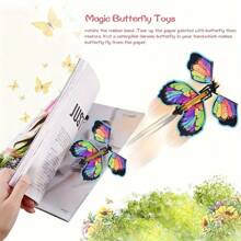 10 pièces Jouets papillon magique, papillons en papier à ressort avec élastiques, diverses couleurs, cadeaux pour fête surprise, cartes d'anniversaire, Halloween, Noël et cadeaux de Thanksgiving.