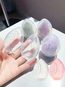 1PC Makeup Sponge Storage Box Beauty Sponge Stand Storage Box Makeup Blender Powder Puff Overhead Cosmetic Transparent Powder Puff Box - Organize Your Makeup Sponges (Not Including Beauty Eggs) With This Portable And Compact Storage Box,For Holiday Beach, Bathroom Collection, Bedroom Collection, Large Capacity