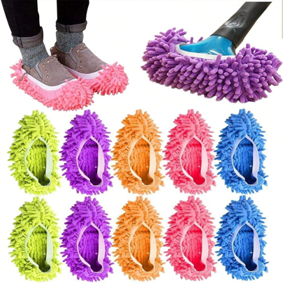 5/6/2/1Pair Mop Socks,Mop Slippers For Floor Cleaning Washable Shoes Cover,Soft Microfiber Dust Mops Mop Socks,Fiber Cleaning Mop Replacement Pads,Reusable For Women Men Kids,Foot Dust Hair Cleaners Sweeping House Office Bathroom Kitchen