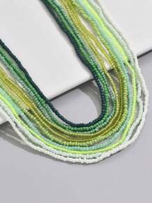 10pcs/Set Boho Style Pink Beaded Waist Chain And Body Chain Jewelry Set For Women - Pink - View 8