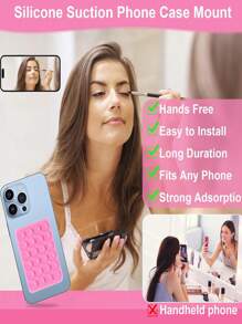 1/2/3/4pcs硅胶吸盘方形单面硅胶吸盘多功能手机皮套硅胶手机吸盘支架 - 彩色 - 查看 4