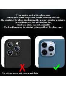 CSDZ 6PCS Compatible With Iphone 16 15 14 Pro Max Case Curved Clear Tempered Glass Back Camera Cover IPhone16 Plus 14Pro 13 Mini 15Pro Lens Ring Gift For Birthday, Family, Friends Lens Protector, Phone Accessories