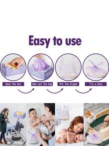 1 Box Unisex Baby Diaper Disposal Bags, 200pcs