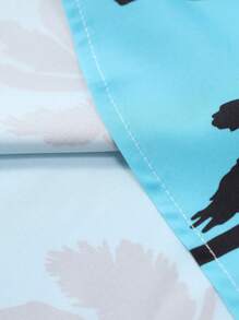 Men's Casual Short Sleeve Shirt, Summer Men's White & Black Letter Print