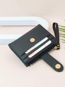 Women's Short Wallet Mini Handbag Multi-Function ID Card Holder Solid Color Coin Purse With Zipper Casual Soft PU Multi-Functional Wallet New Fashion Student Wallet Wallet Purse Wallet Mini Wallet Small Wallet - Black - View 2