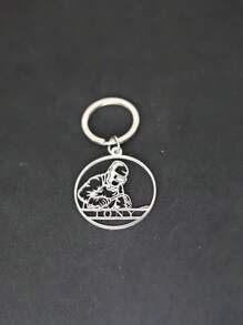 1pc Customized Welding Machine Pattern Name Letter Keychain - Fashionable Gold Stainless Steel Pendant, Personalized Gift For Halloween, Christmas And Thanksgiving - Multicolor - View 4